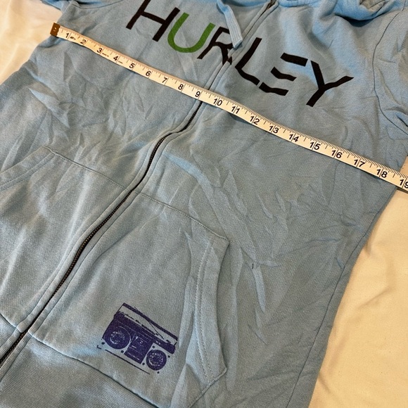 Women’s Hurley hoodie blue short sleeve. Yellow, Purple, Black Boombox Graphic L - Picture 4 of 11